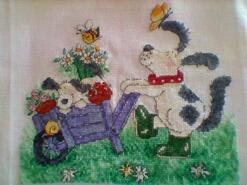 Cross stitch square for Ella-Lee's quilt