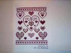 Cross stitch square for Margaret B's quilt