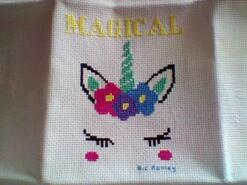 Cross stitch square for Akira K's quilt