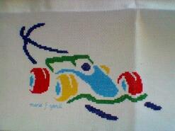 Cross stitch square for Victor's quilt