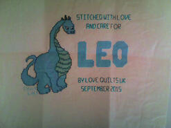 Cross stitch square for Leo M's quilt