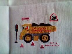 Cross stitch square for Oscar H's quilt