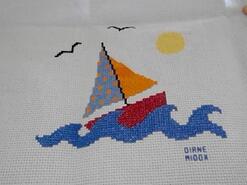 Cross stitch square for Sebastian's quilt