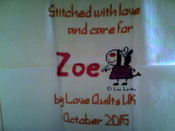 Cross stitch square for Zoe C's quilt