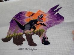 Cross stitch square for Grayson's quilt