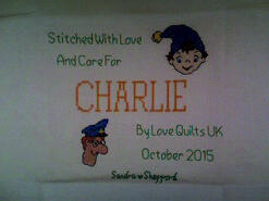 Cross stitch square for Charlie S's quilt