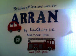 Cross stitch square for Arran P's quilt