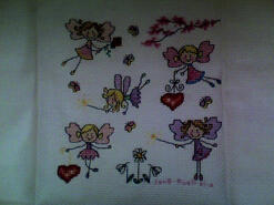 Cross stitch square for Katy Rose's quilt