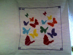Cross stitch square for Scarlett-May's quilt