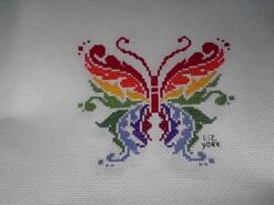 Cross stitch square for Imogen's quilt