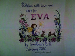 Cross stitch square for Eva R's quilt