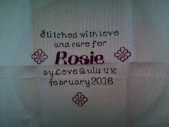 Cross stitch square for Rosie W's quilt