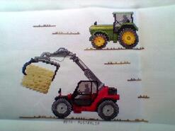 Cross stitch square for (QUILTED) Vehicles's quilt