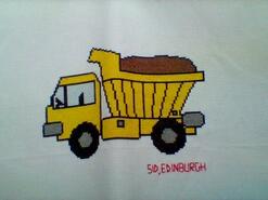 Cross stitch square for (QUILTED) Vehicles's quilt
