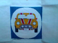 Cross stitch square for (QUILTED) Vehicles's quilt