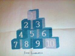 Cross stitch square for Carter's quilt
