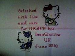 Cross stitch square for Grace K's quilt