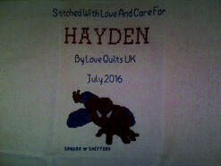 Cross stitch square for Hayden S's quilt