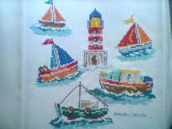 Cross stitch square for Hudson J's quilt