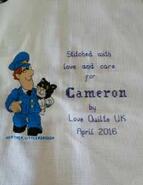 Cross stitch square for Cameron P's quilt