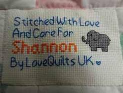 Cross stitch square for Shannon B's quilt