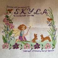 Cross stitch square for Skyla B's quilt