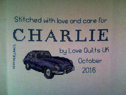 Cross stitch square for Charlie C's quilt