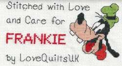 Cross stitch square for Frankie L's quilt