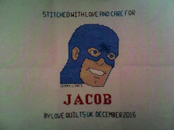 Cross stitch square for Jacob M's quilt