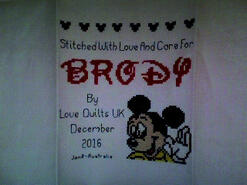 Cross stitch square for Brody K's quilt