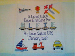 Cross stitch square for Alfie O's quilt