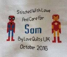 Cross stitch square for Sam B's quilt