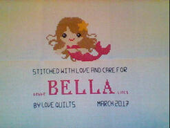 Cross stitch square for Bella G's quilt