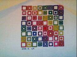 Cross stitch square for Bella G's quilt