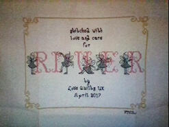 Cross stitch square for River U's quilt