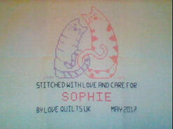 Cross stitch square for Sophie S's quilt