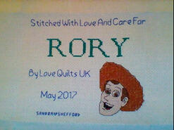 Cross stitch square for Rory S's quilt