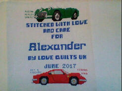 Cross stitch square for Alexander K's quilt