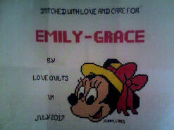 Cross stitch square for Emily-Grace W's quilt