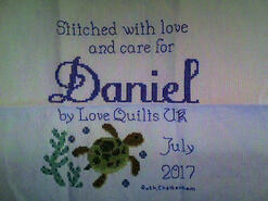 Cross stitch square for Daniel M's quilt