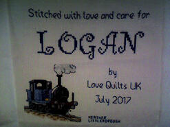 Cross stitch square for Logan S's quilt