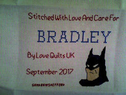 Cross stitch square for Bradley B's quilt