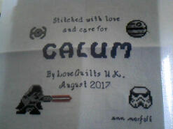 Cross stitch square for Calum M's quilt