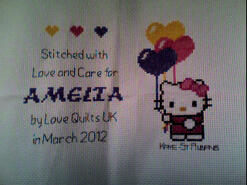 Cross stitch square for Amelia F's quilt