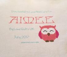 Cross stitch square for Aimee W's quilt