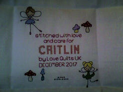 Cross stitch square for Caitlin W's quilt