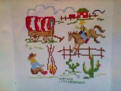 Cross stitch square for Chasey O's quilt