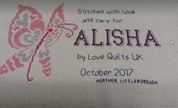 Cross stitch square for Alisha S's quilt