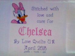 Cross stitch square for Chelsea T's quilt
