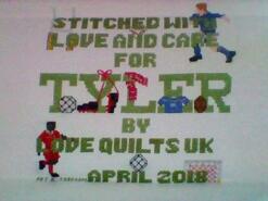 Cross stitch square for Tyler H's quilt